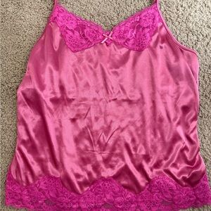 Metrostyle Fuchsia Satin Camisole